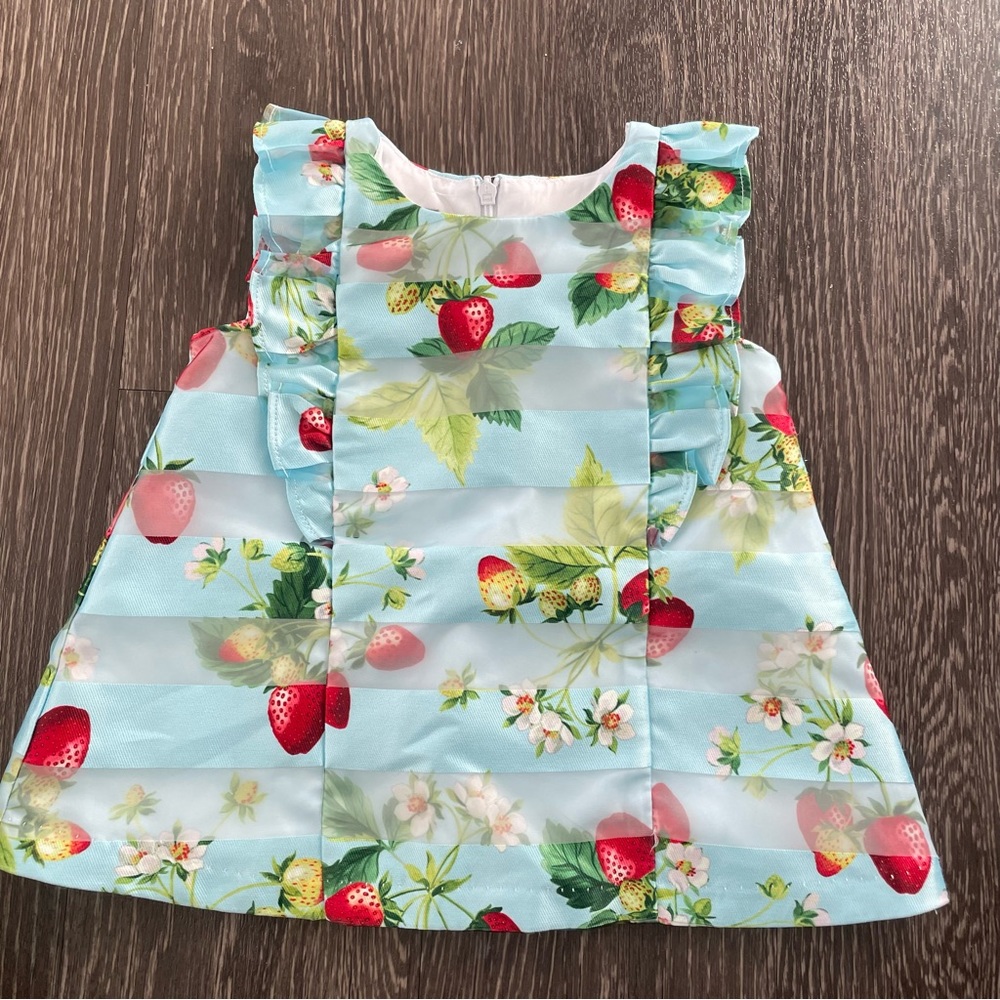 Pastourelle by Pippa & Julie Strawberry Print Dress Size 18 Months